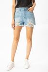 Light Wash Distressed Cutoff Jean Shorts
