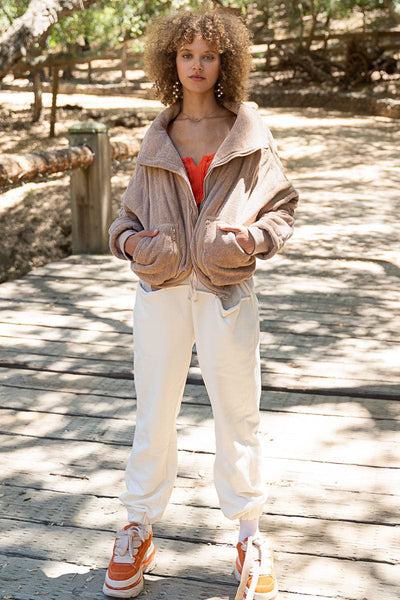 Powder Mocha Quilted Bomber Jacket – Azura Apparel