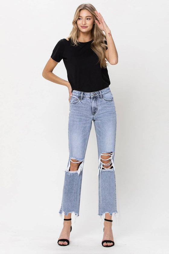 Pantalones Vaqueros Mujer Jeans Showpo Chandler Crop Alto Tiro